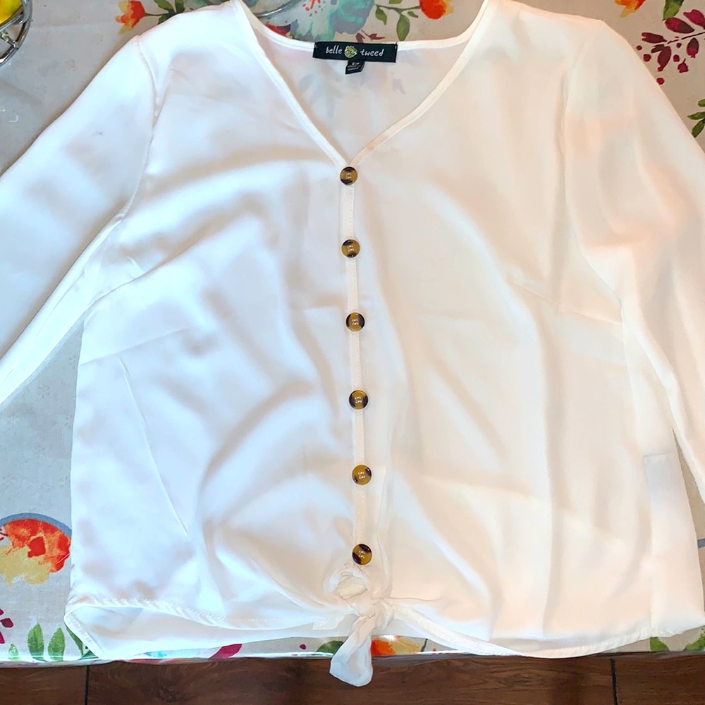 Long sleeve blouse in white
